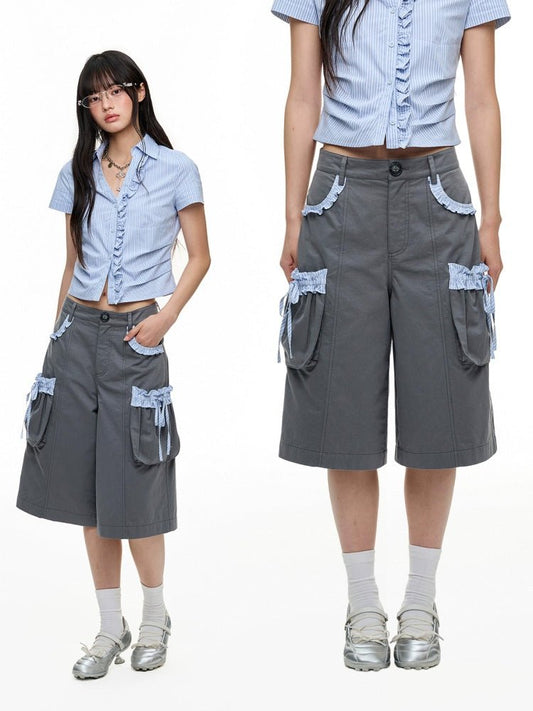 Flare - Leg Pocket Dual Short - paper.bruise