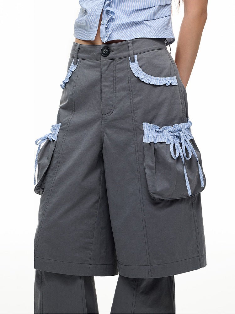 Flare - Leg Pocket Dual Short - paper.bruise