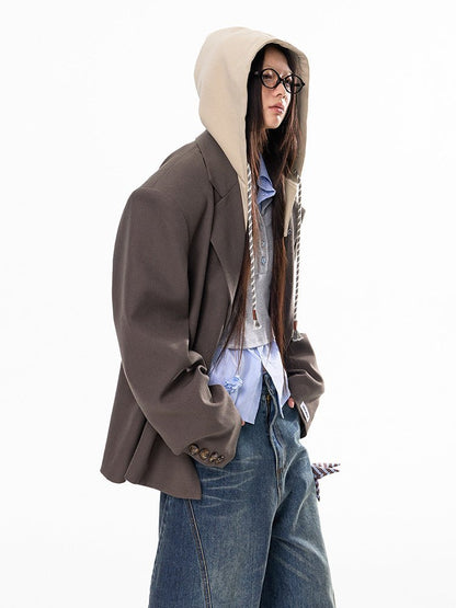 Boyfriend Aura Hooded Blazer - paper.bruise