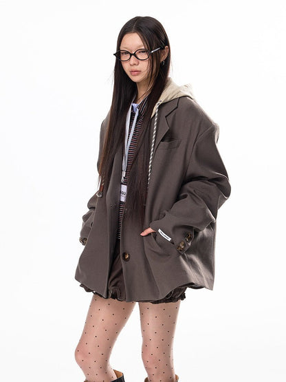 Boyfriend Aura Hooded Blazer - paper.bruise