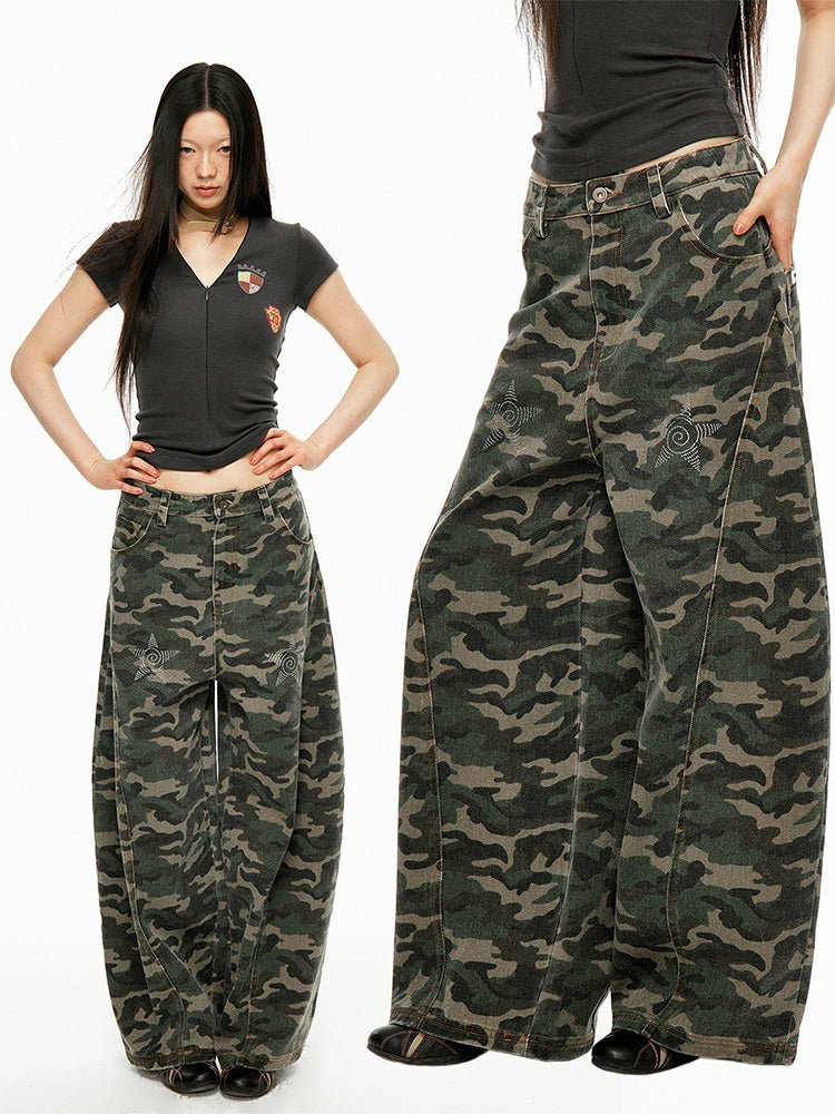 Camo Blade - Cut Cargo Pants - paper.bruise