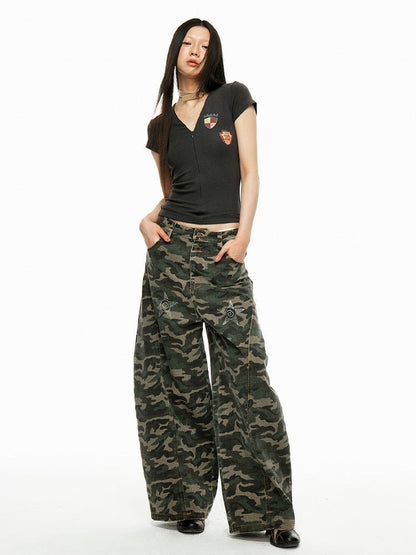 Camo Blade - Cut Cargo Pants - paper.bruise