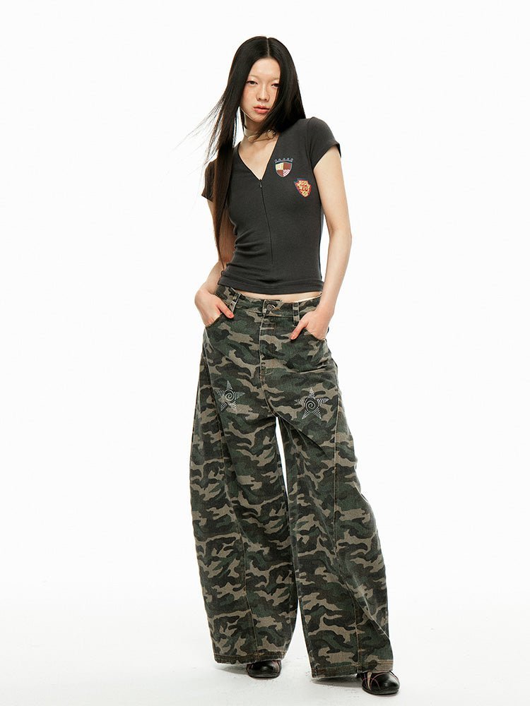 Camo Blade - Cut Cargo Pants - paper.bruise