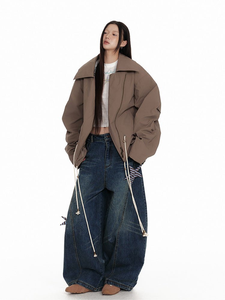 Denim Bladecut Wide Jeans [ JIKOO ] - paper.bruise