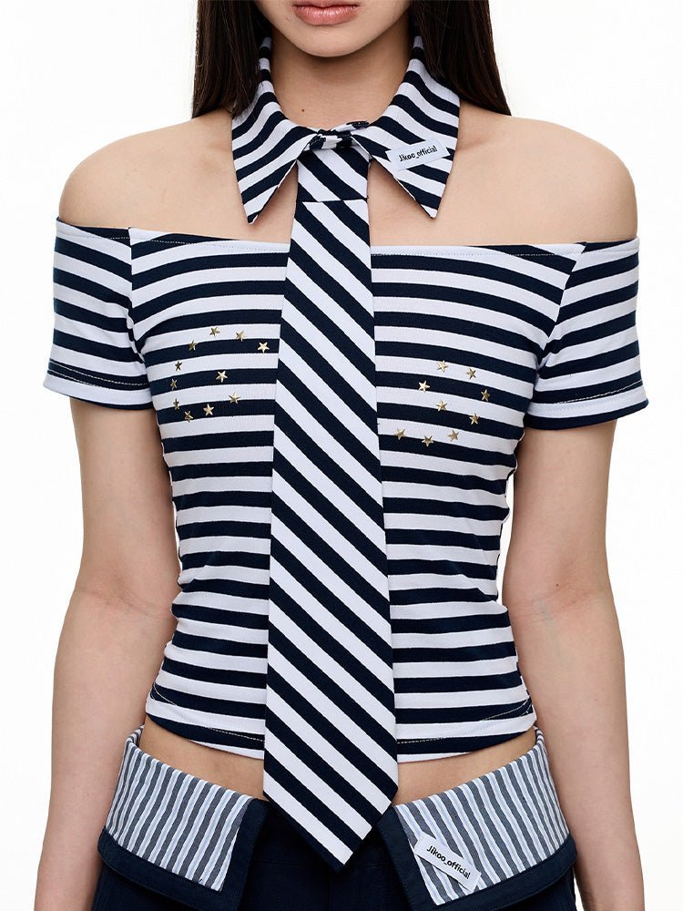 FauxTie Stripe Star Tee - paper.bruise