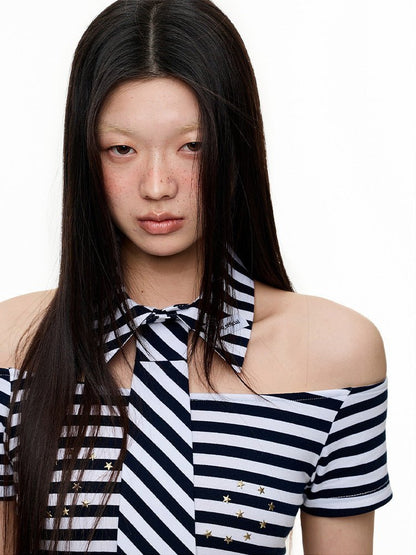 FauxTie Stripe Star Tee - paper.bruise