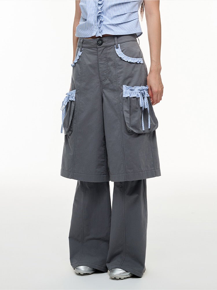 Flare - Leg Pocket Dual Short - paper.bruise