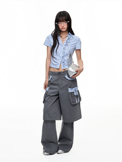 Flare - Leg Pocket Dual Short - paper.bruise