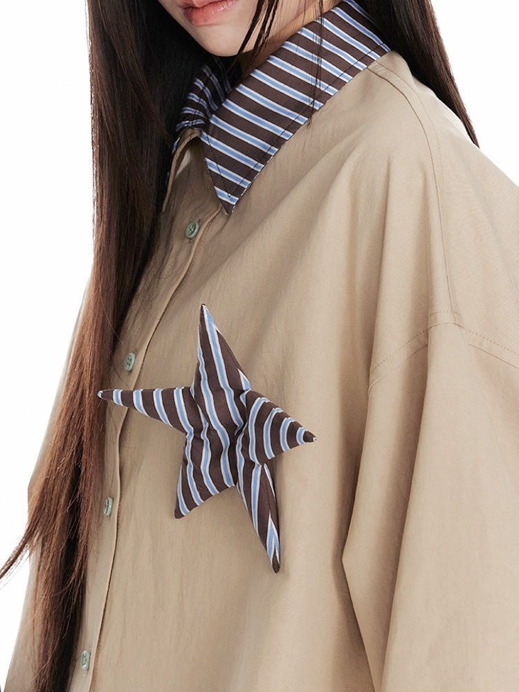 PlaidBurst Star Panel Button - Up - paper.bruise