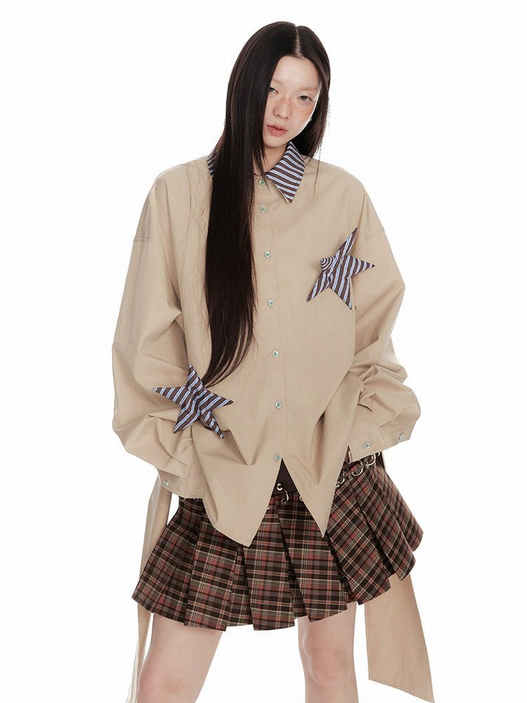 PlaidBurst Star Panel Button - Up - paper.bruise