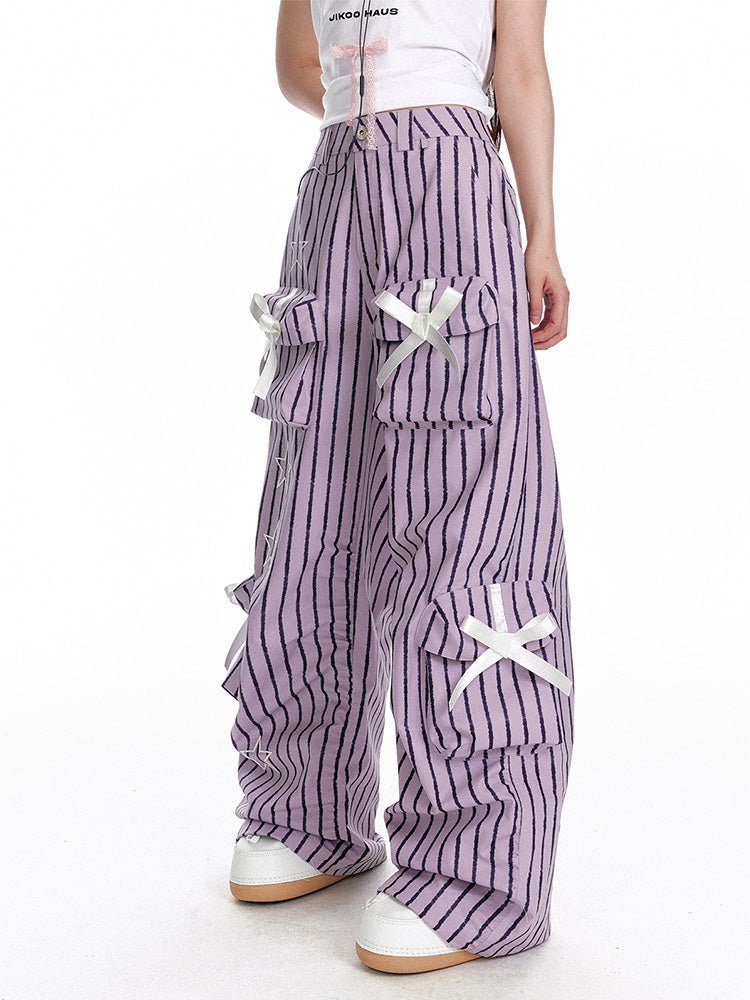 Star Bow Stripe Pants - paper.bruise