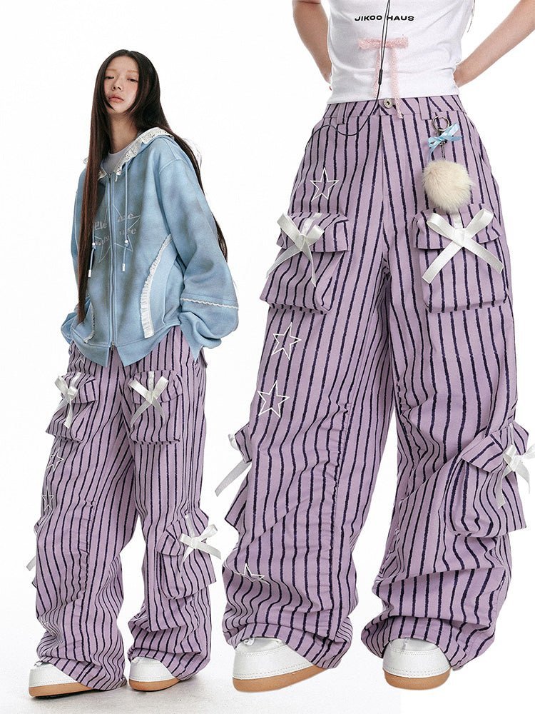Star Bow Stripe Pants - paper.bruise