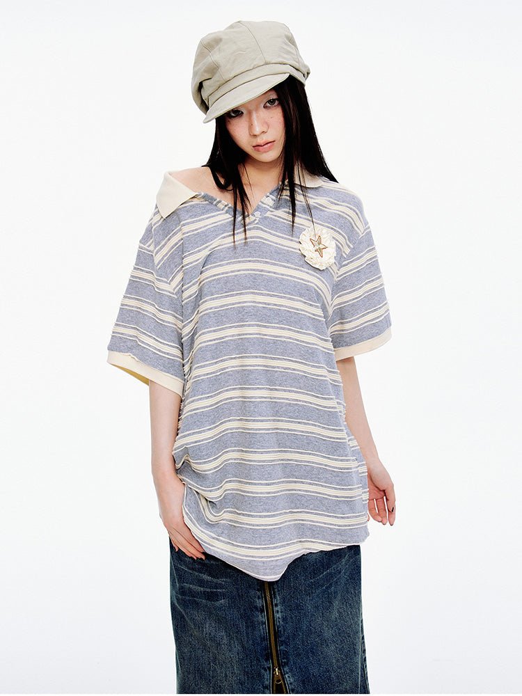 Star Slouch Stripe Polo - paper.bruise