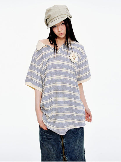 Star Slouch Stripe Polo - paper.bruise