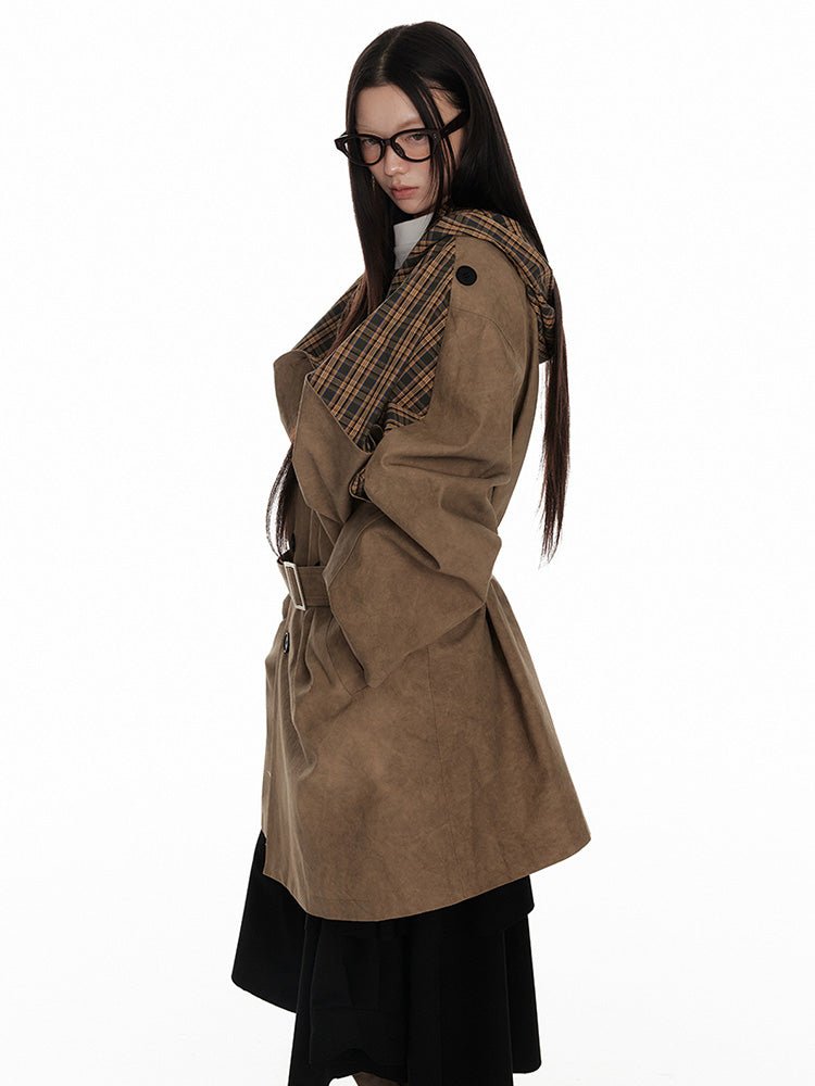 Trenchcore Hooded Drape Coat - paper.bruise